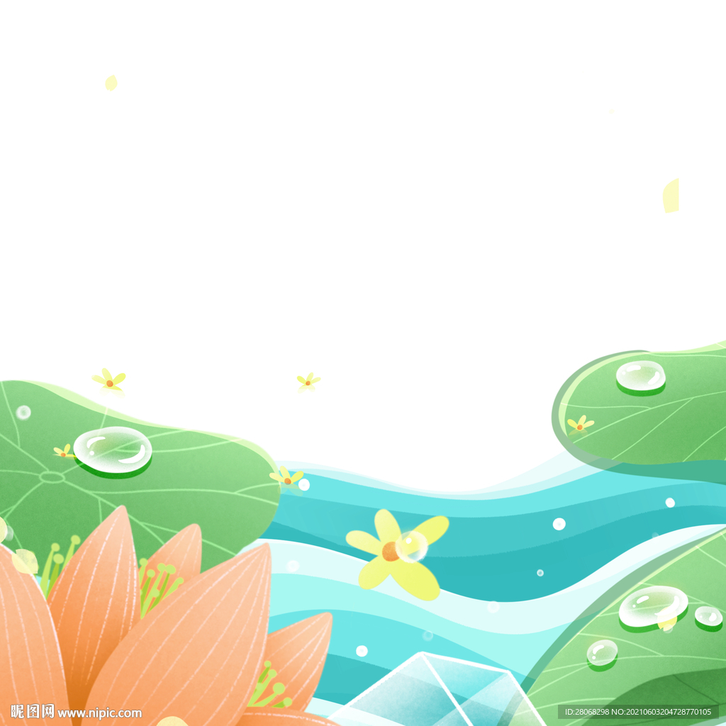 端午节河流插画元素