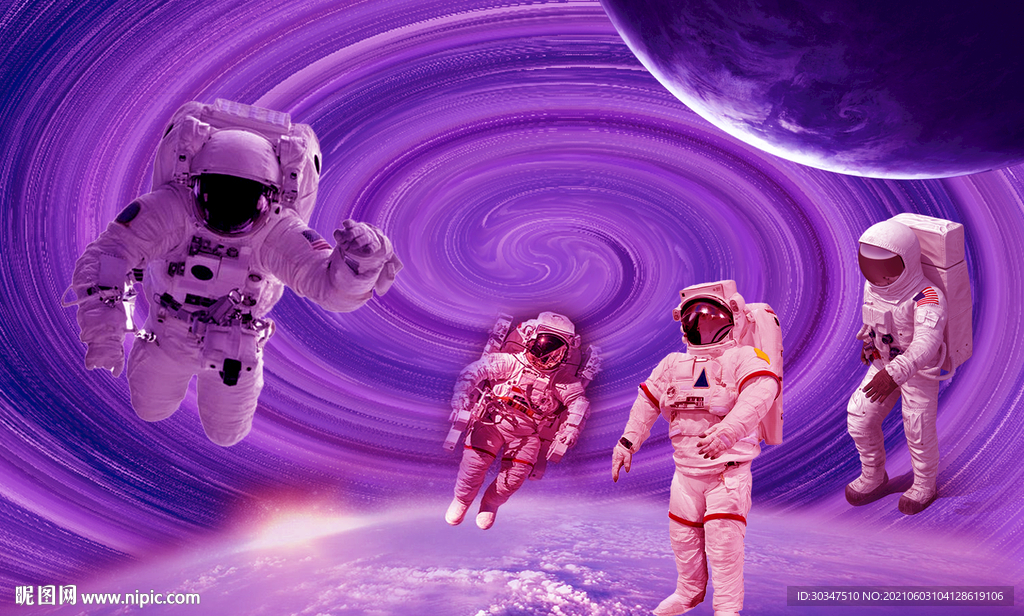 太空人宇航员星球作业背景