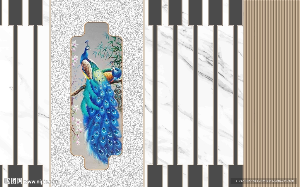 新中式现代电视背景墙