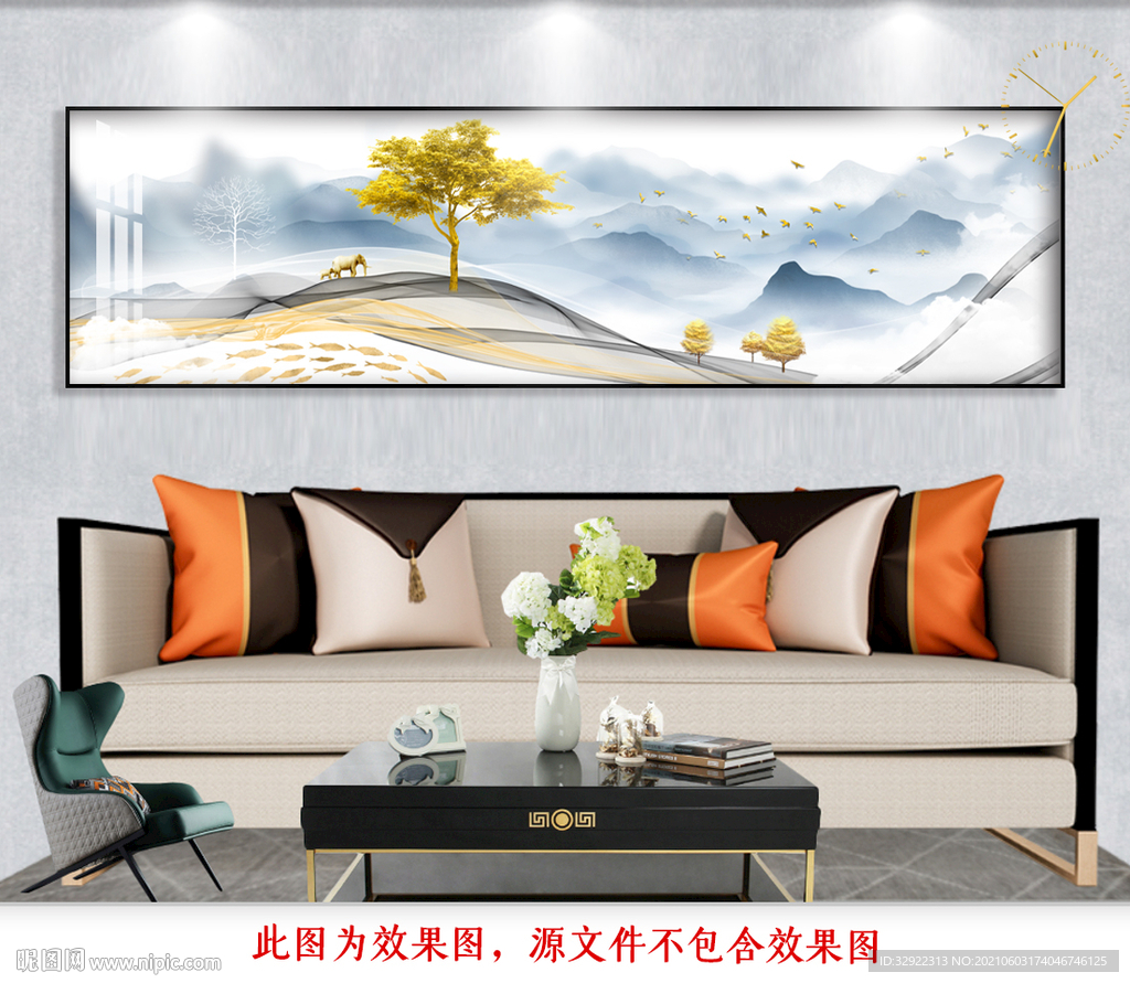 发财树飘带装饰画