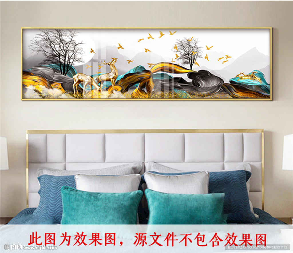 麋鹿晶瓷画装饰画