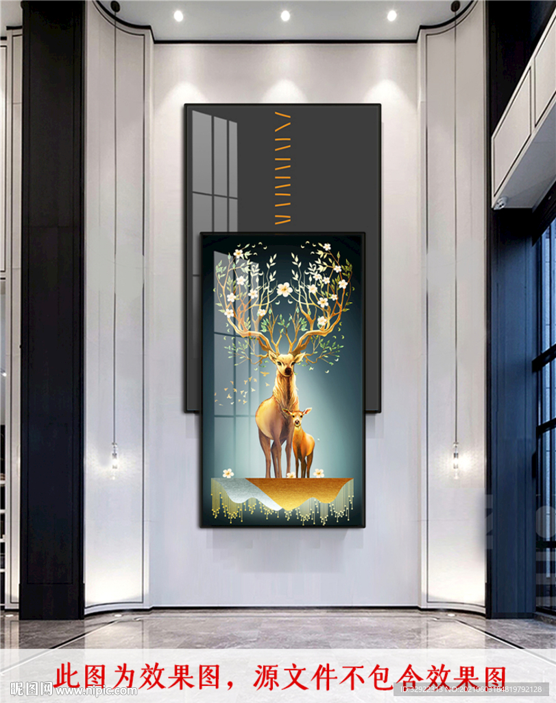 麋鹿装饰画