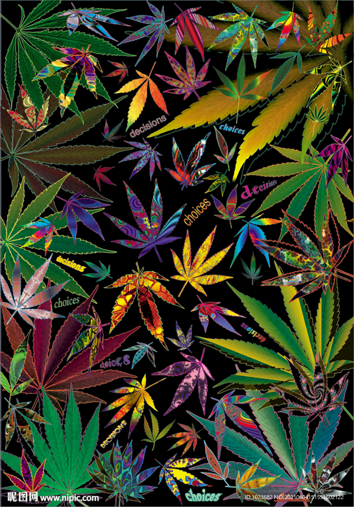 大麻叶 水转印 彼覆 数码迷彩