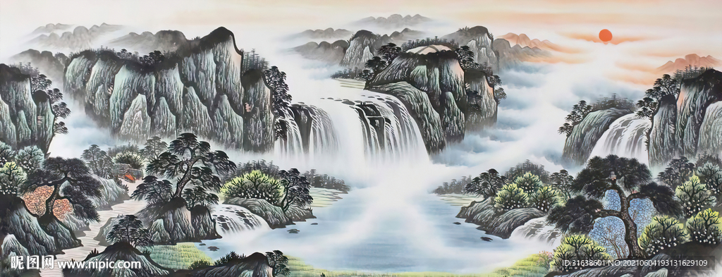国画山水画图片