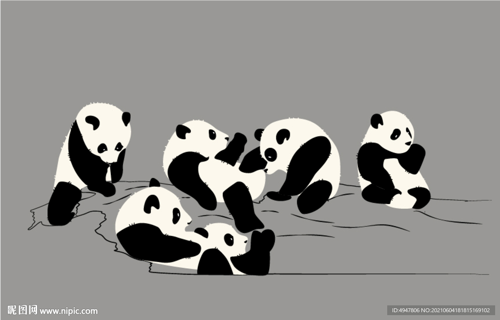 熊猫 矢量图