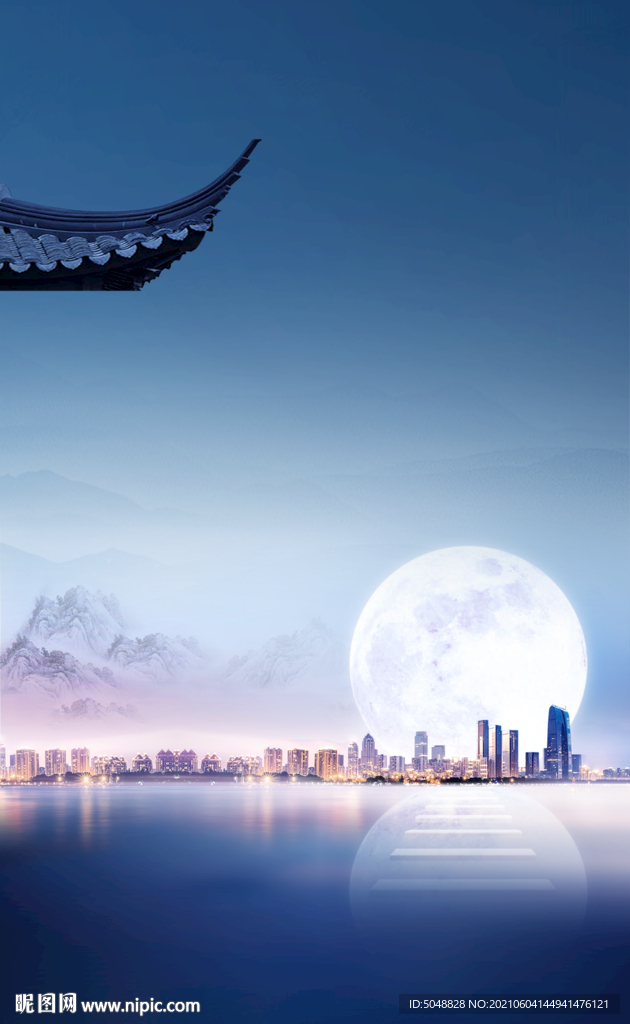 湖景背景