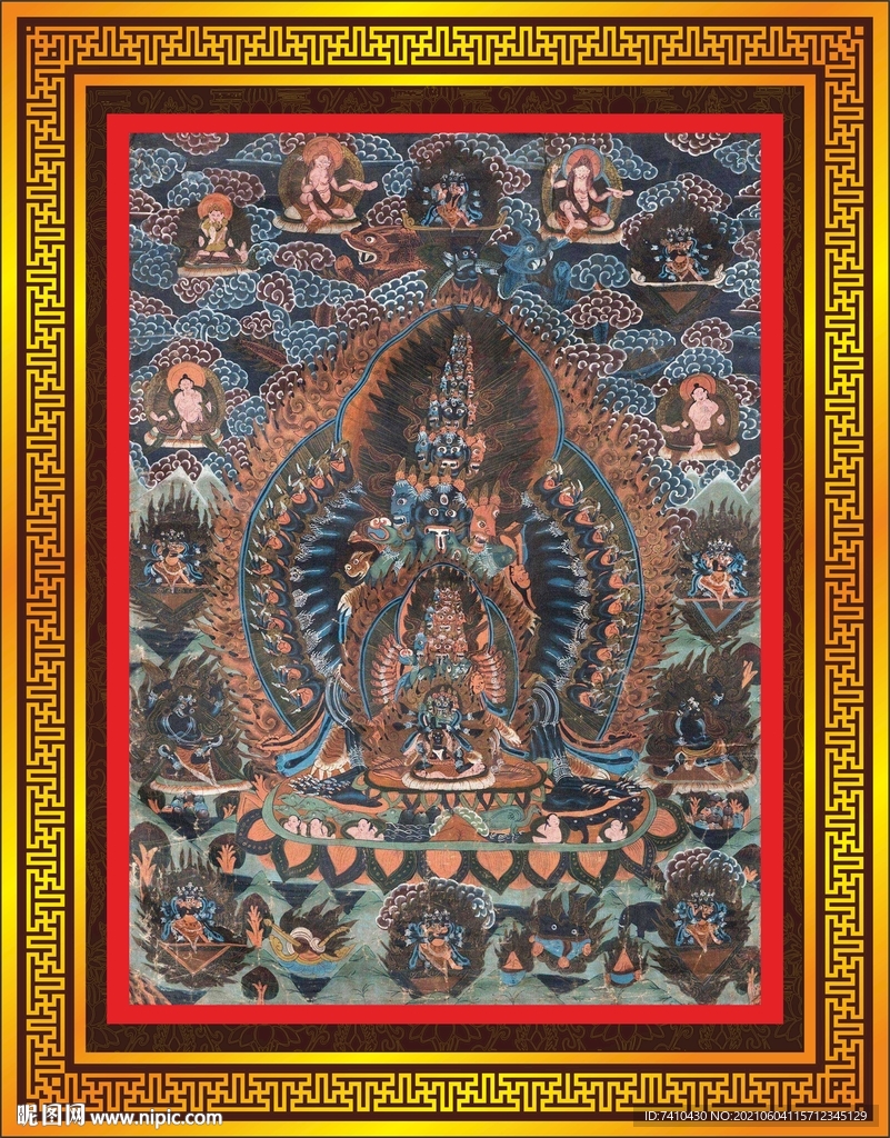 殊胜黑如迦唐卡