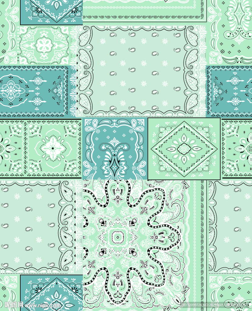 全身大牌腰果印花高清