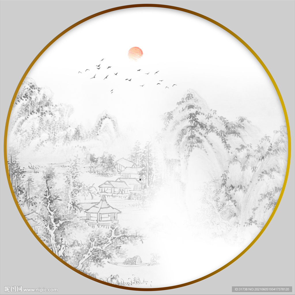 水墨山水画