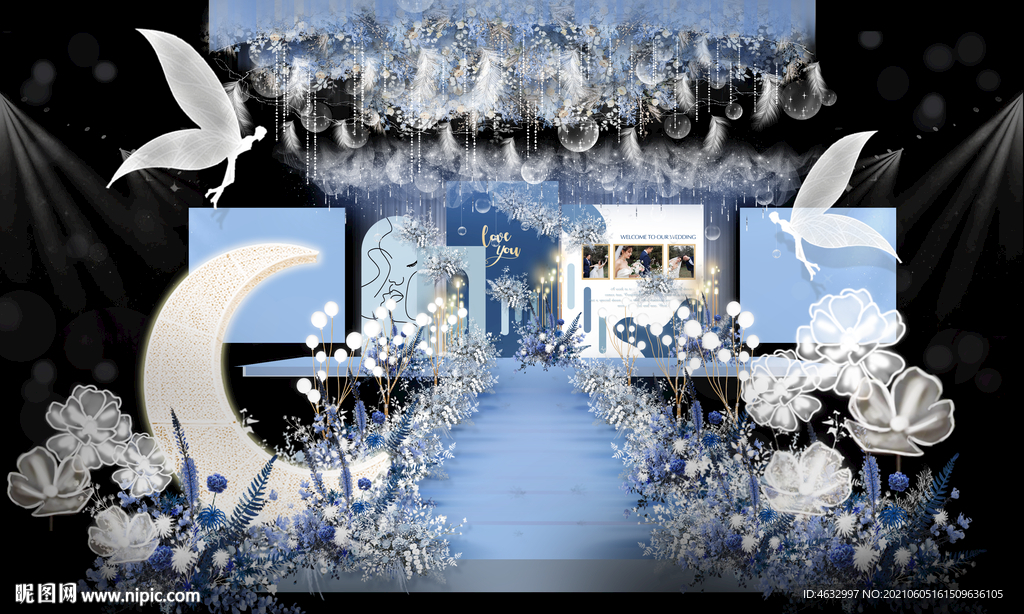 蓝色婚礼效果图