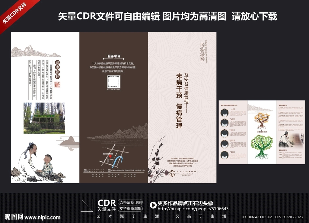 中医健康养生三折页