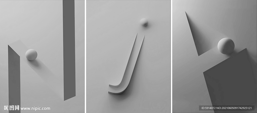 装饰画 三联画 字母N j A