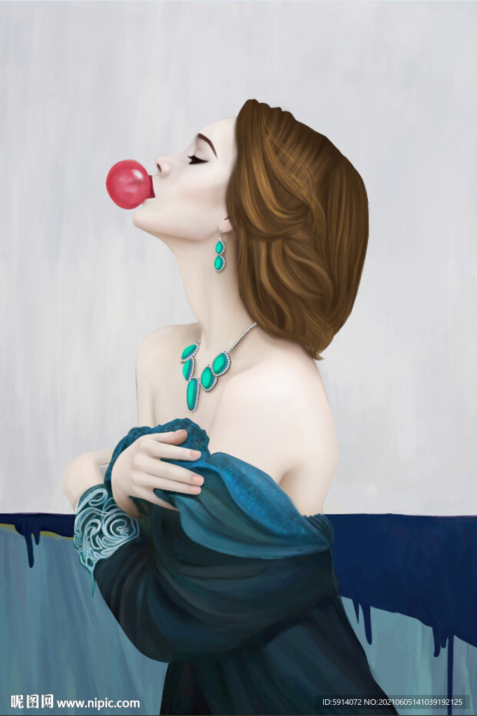 装饰画 三联画 美女