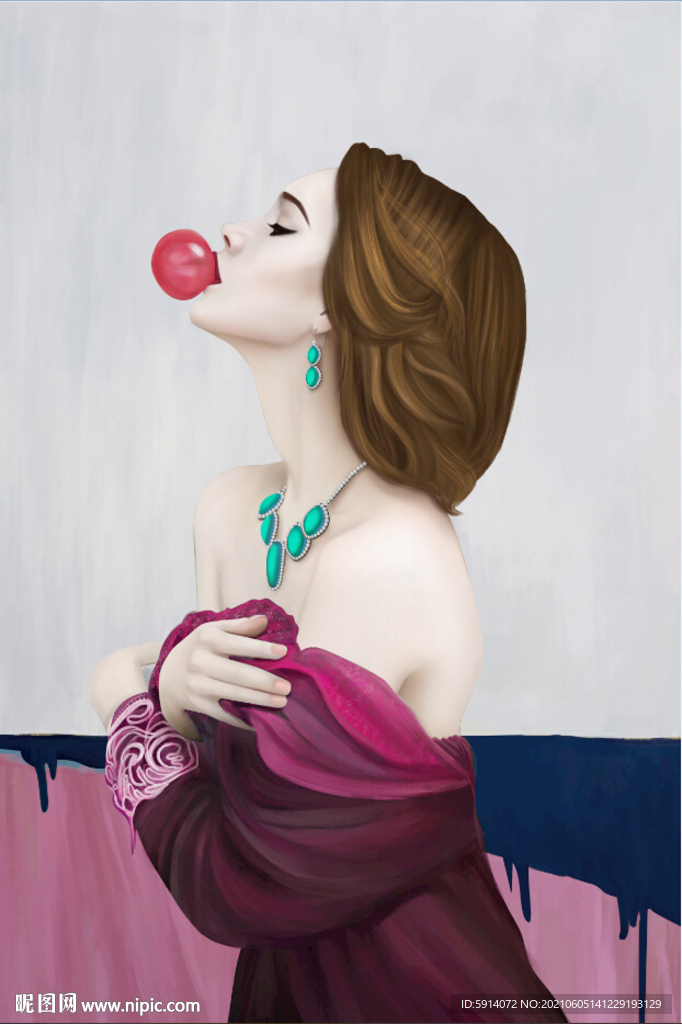 装饰画 晶瓷画 美女