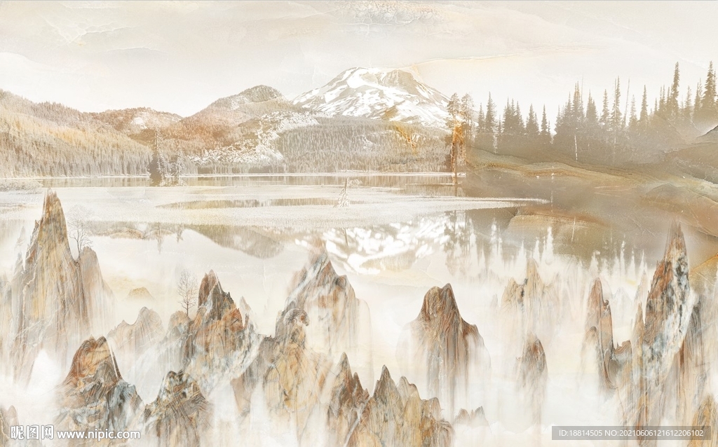 大理石山水背景墙
