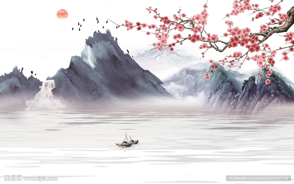 最新山水新款画 tif分层 
