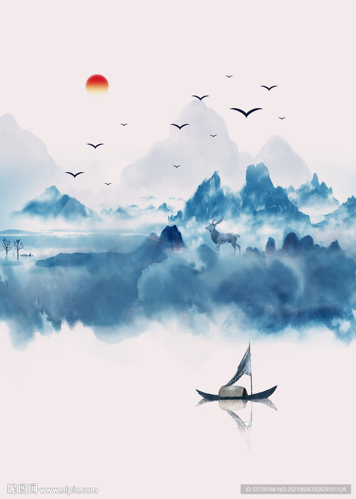 新中式山水装饰画