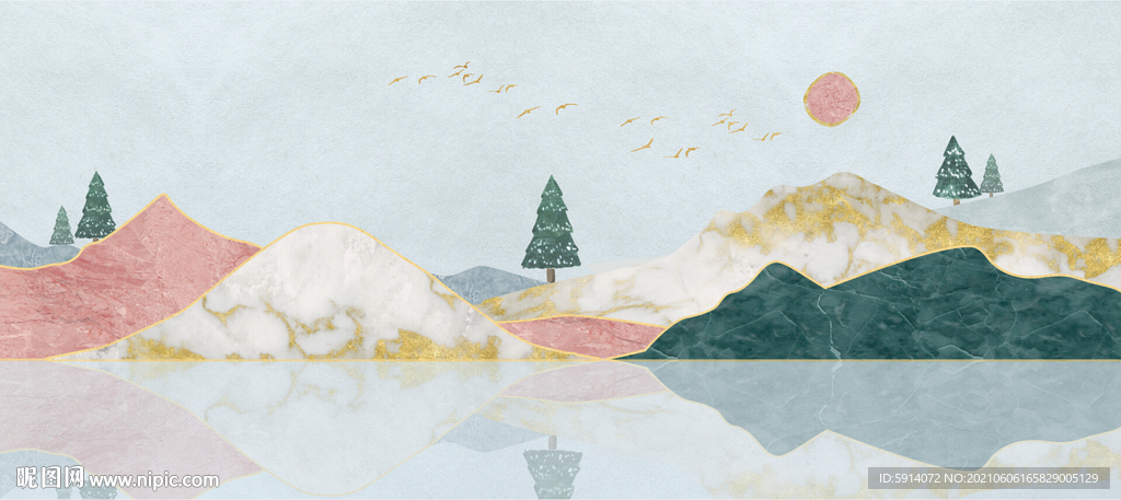 装饰画 新中式 山水画