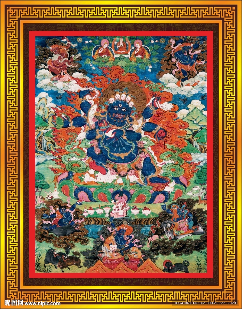 六臂大黑天唐卡