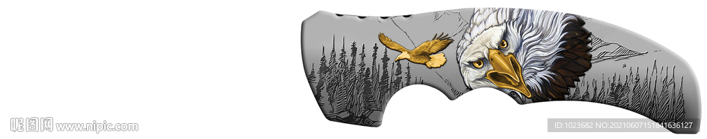 鹰 3D 浮雕 印刷 刀柄 表