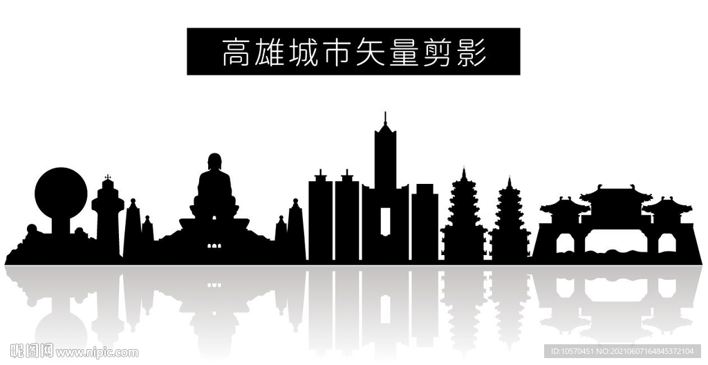 高雄城市矢量剪影