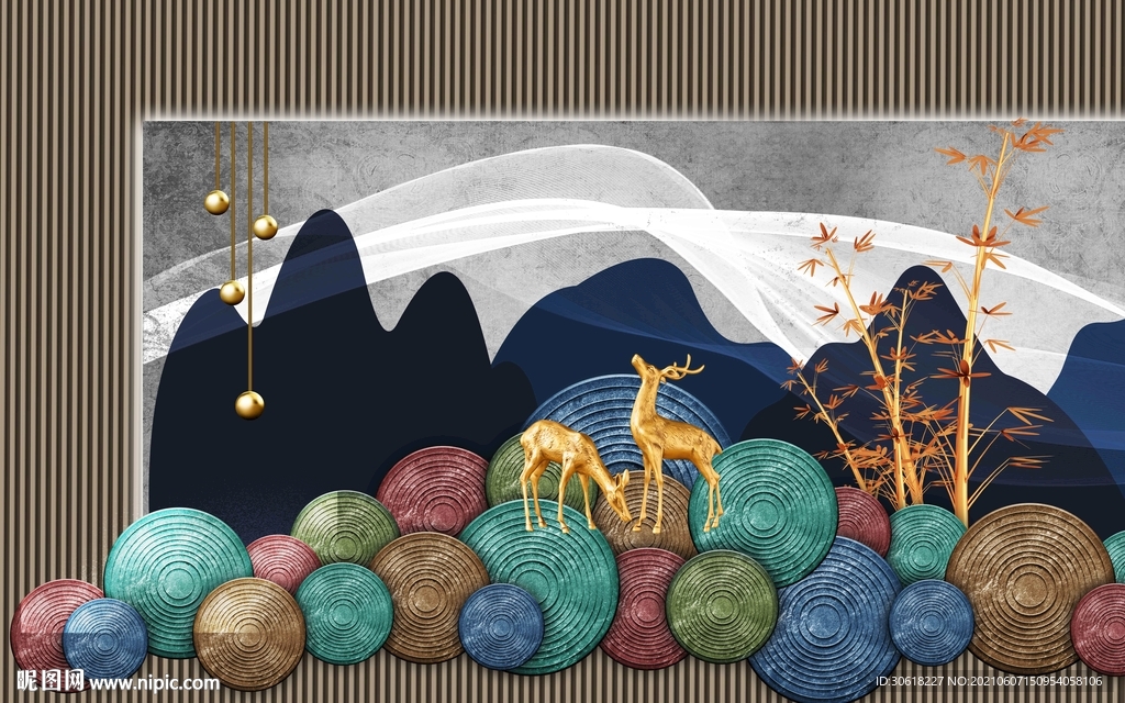 新中式现代电视背景墙