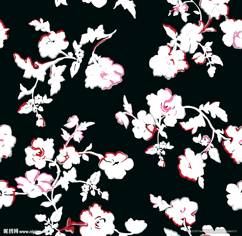 传统实色小碎花