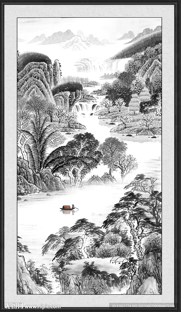 水墨画设计图__PSD分层素材_PSD分层素材_设计图库_昵图网