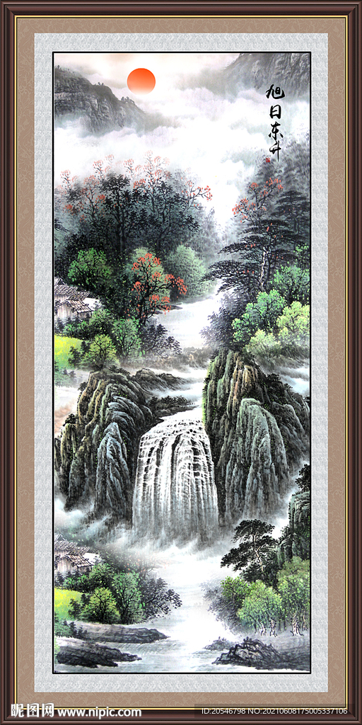 竖幅山水画