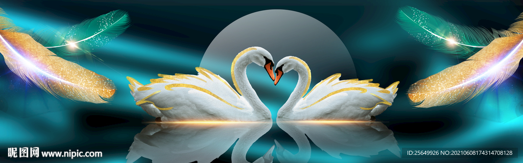 双天鹅羽毛月光