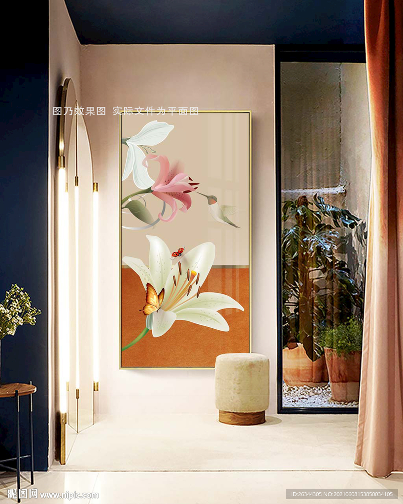 花朵玄关装饰画