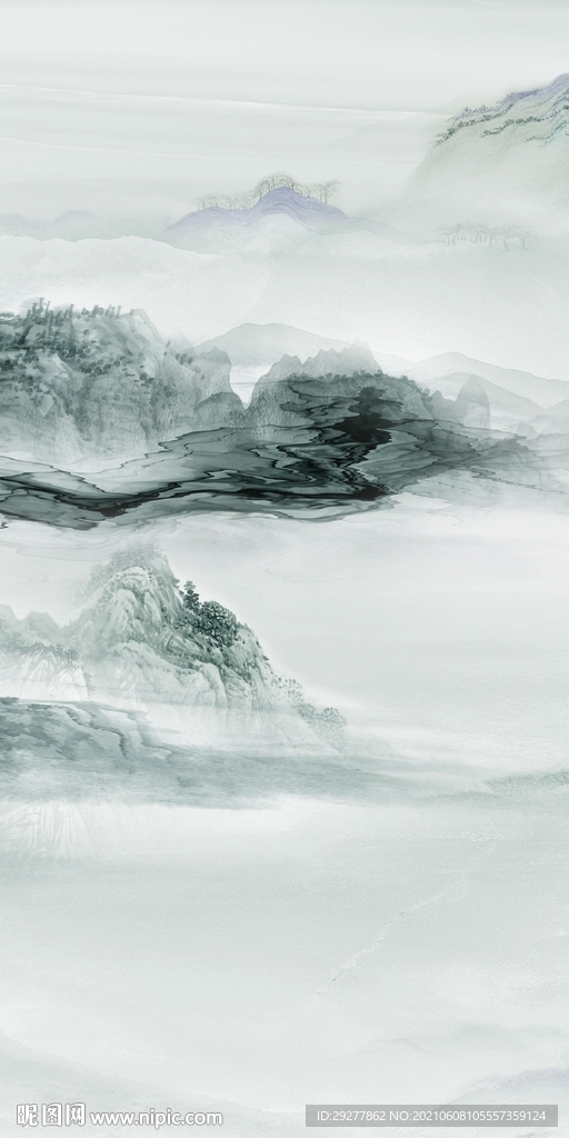 简约玄关山水 分层TIF文件