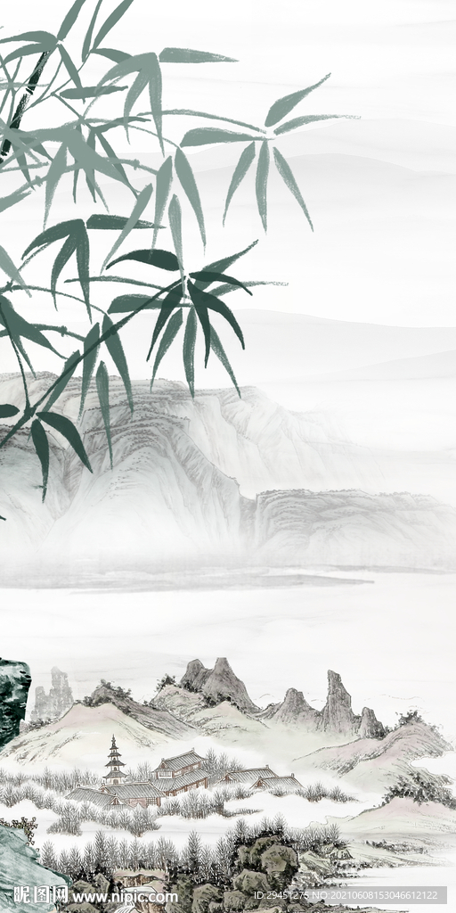 新款玄关唯美山水 TIF分层