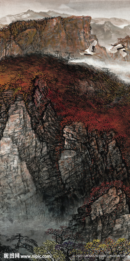 国画山水简约玄关 TIF分层