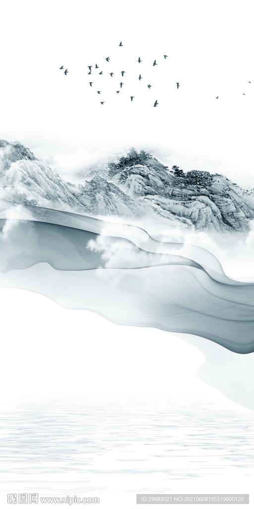 中式山水玄关 分层TIF文件