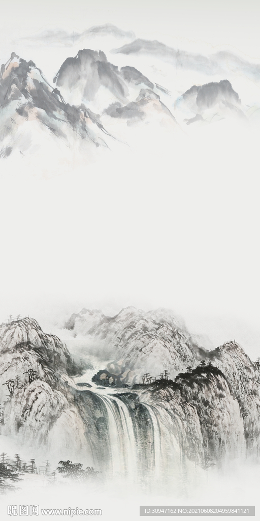 爆款新意境山水 文件分层画 