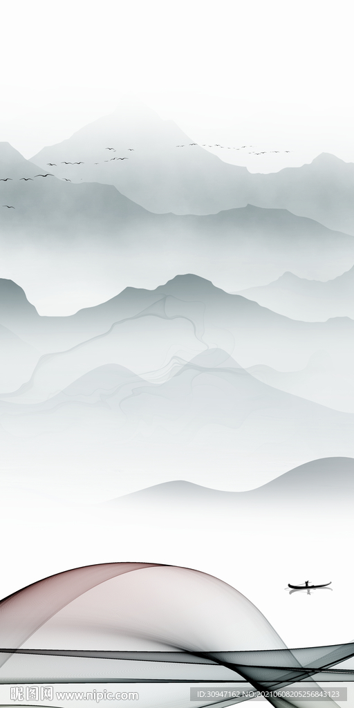 最 新意境山水 文件分层画 