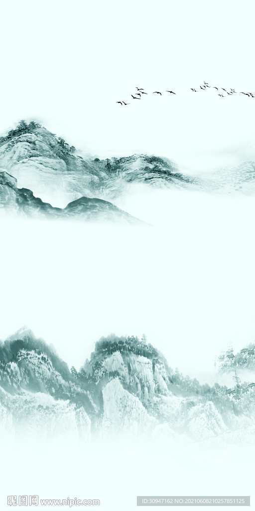 高清 新意境山水 文件分层画 