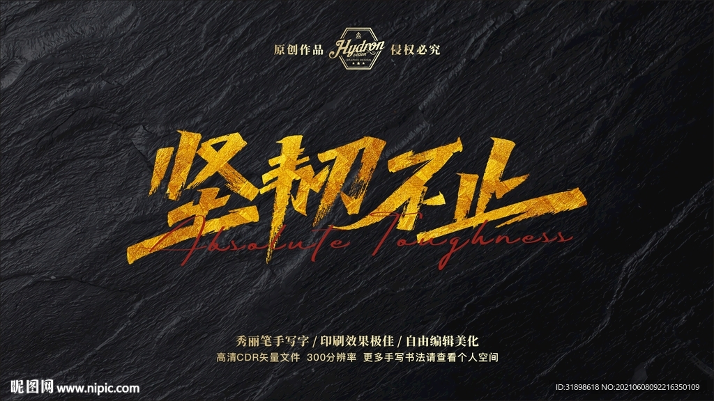 坚韧不止秀丽笔手写字