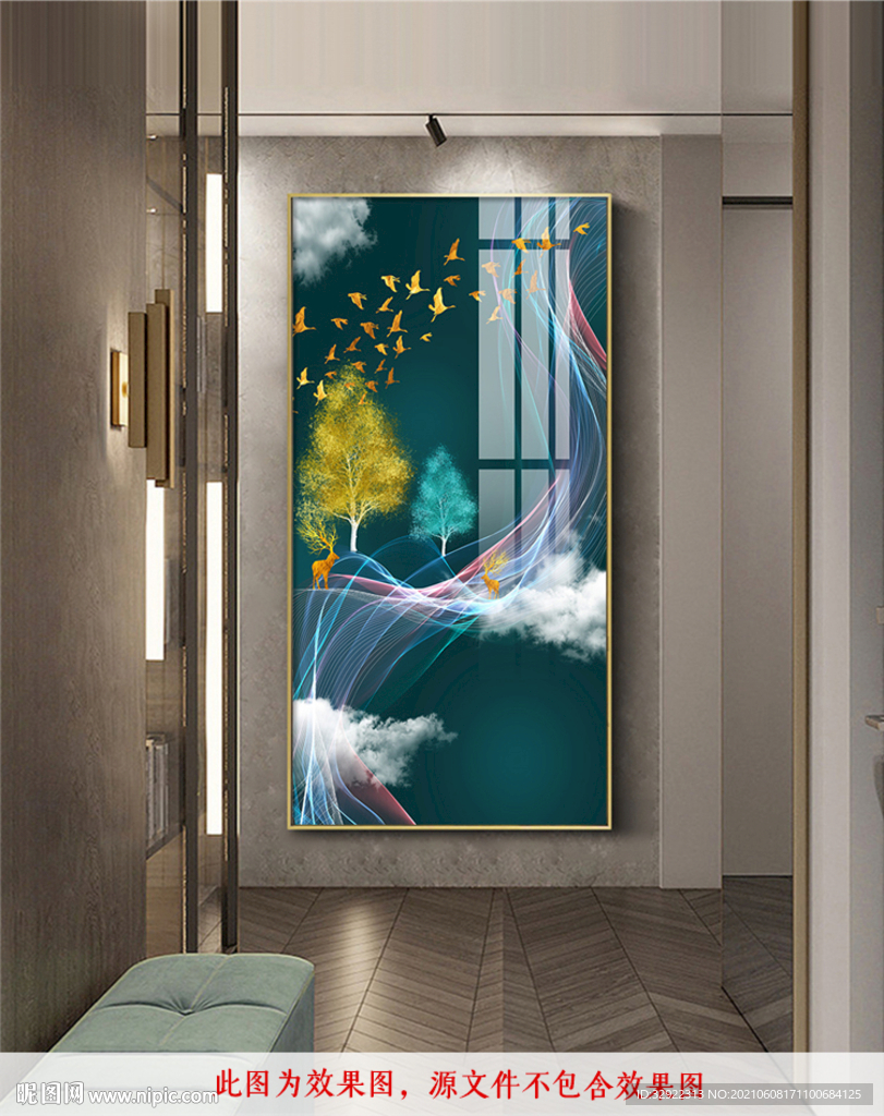 麋鹿装饰画玄关