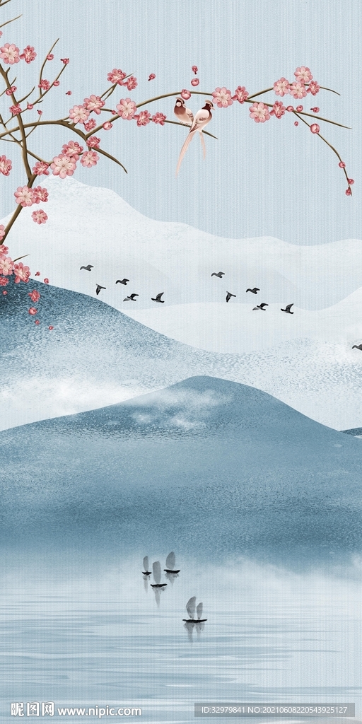极简风景玄关山水 TIF分层