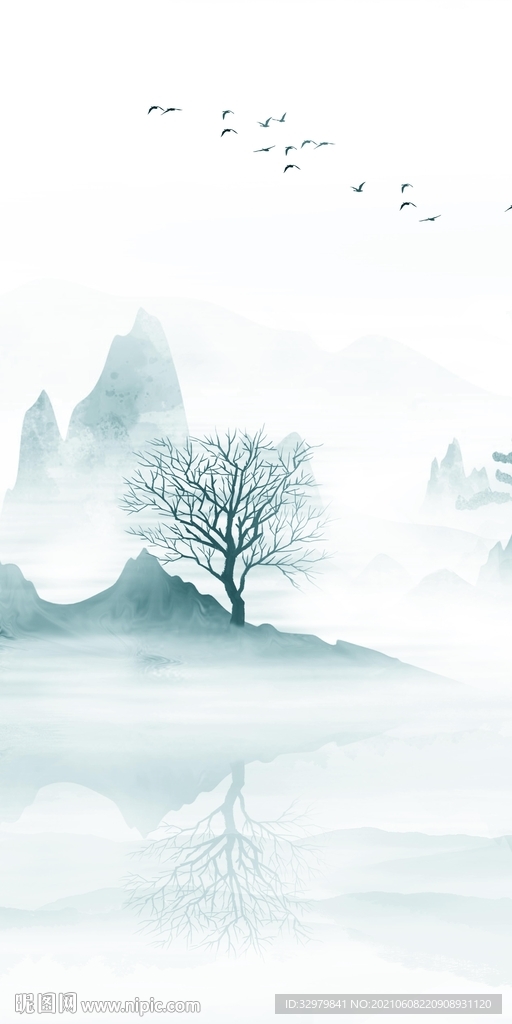 高清简约玄关山水 TIF分层
