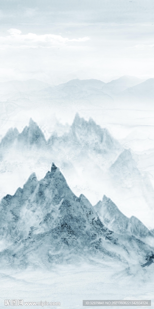 背景墙风景玄关山水 TIF分层