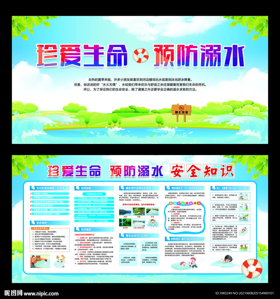 珍爱生命预防溺水宣传栏