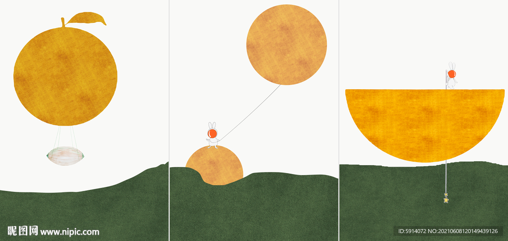 装饰画 晶瓷画 卡通兔子