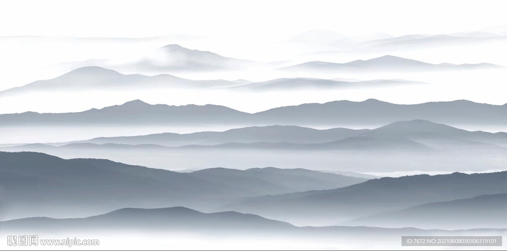 新中式水墨山水画
