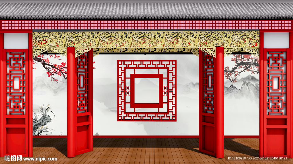 中式屏风