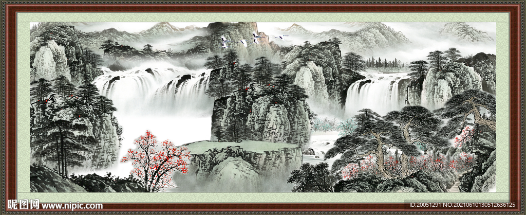 中堂画风景 