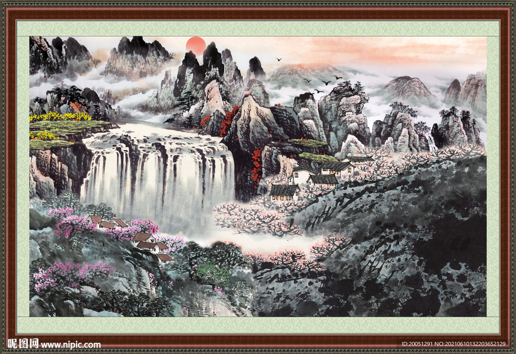 中堂画山水