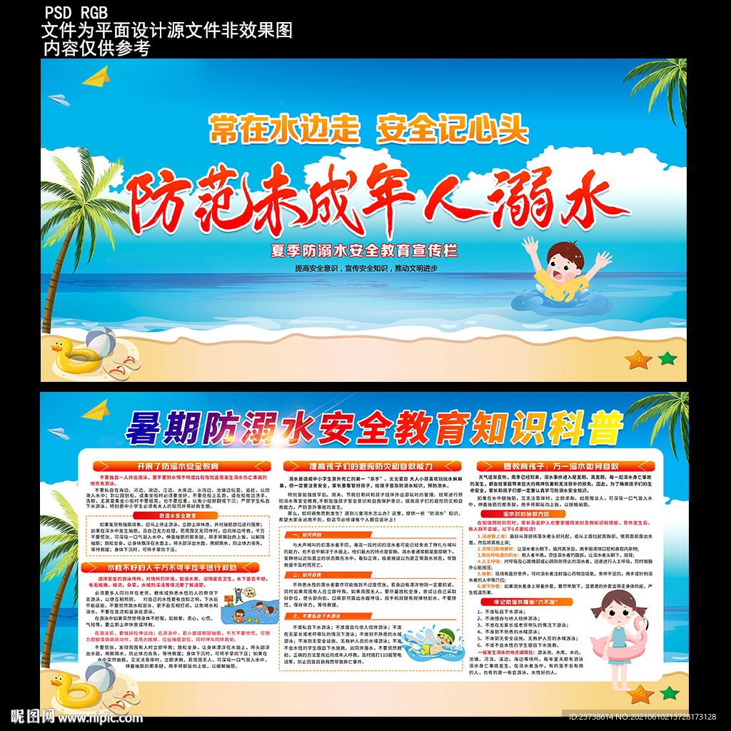 预防溺水宣传知识展板 